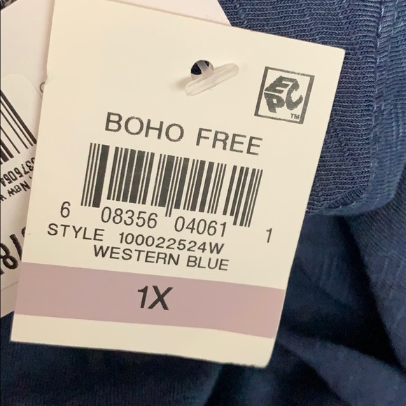 NWT Style & Co. Western Blue Peasant Top - Picture 4 of 4